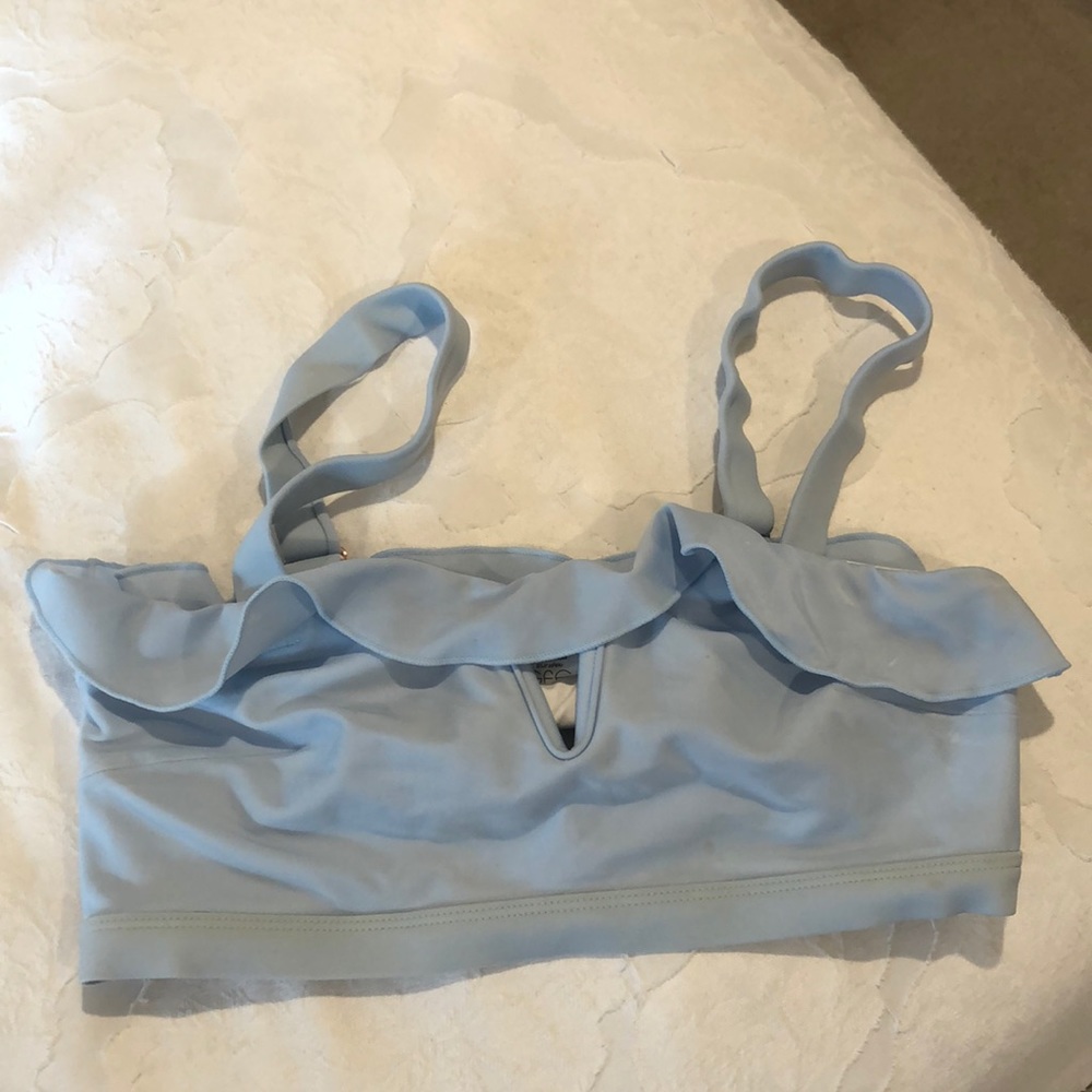 Ete Liv blue ruffle bikini top